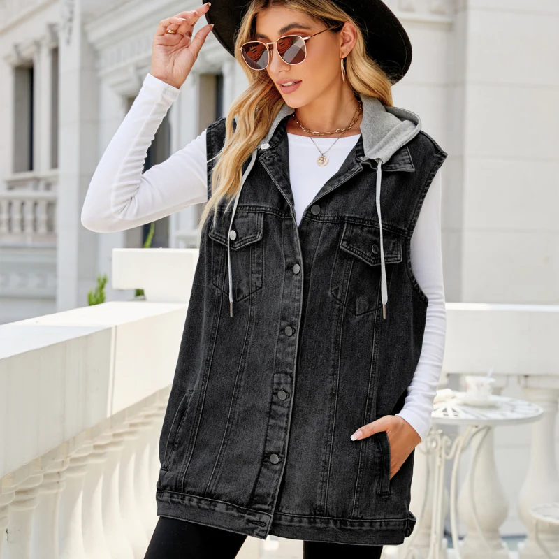 Amber Sky Sleeveless Denim Jacket