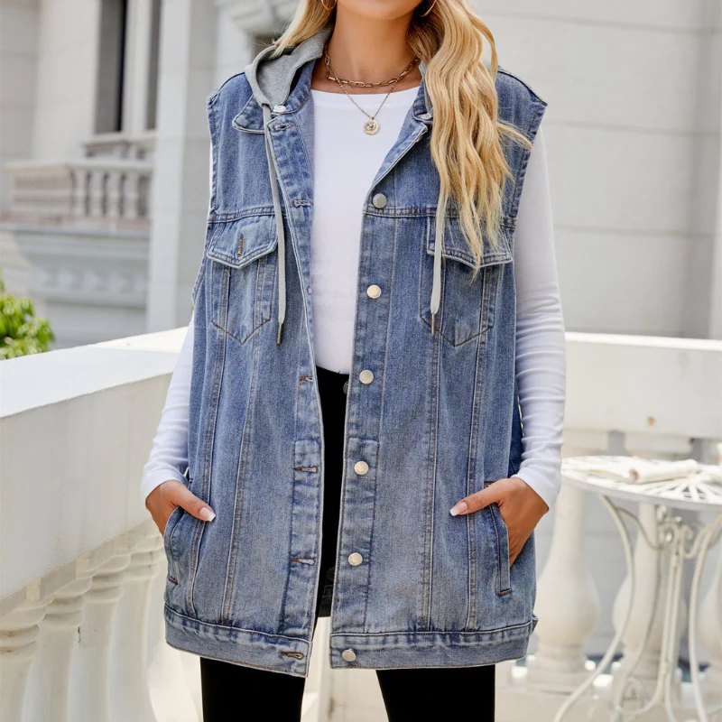 Amber Sky Sleeveless Denim Jacket