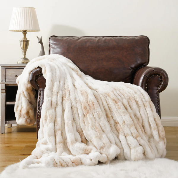 Harewood  Faux Rabbit Fur Blanket Throw