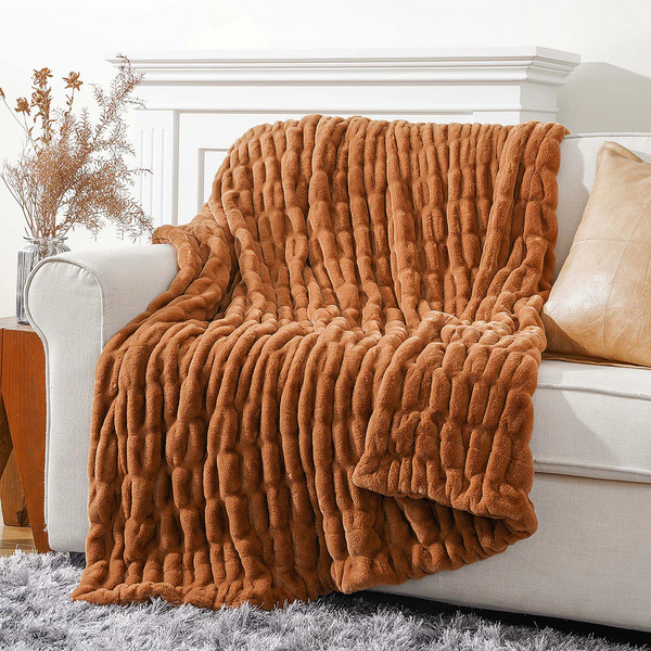 Harewood  Faux Rabbit Fur Blanket Throw