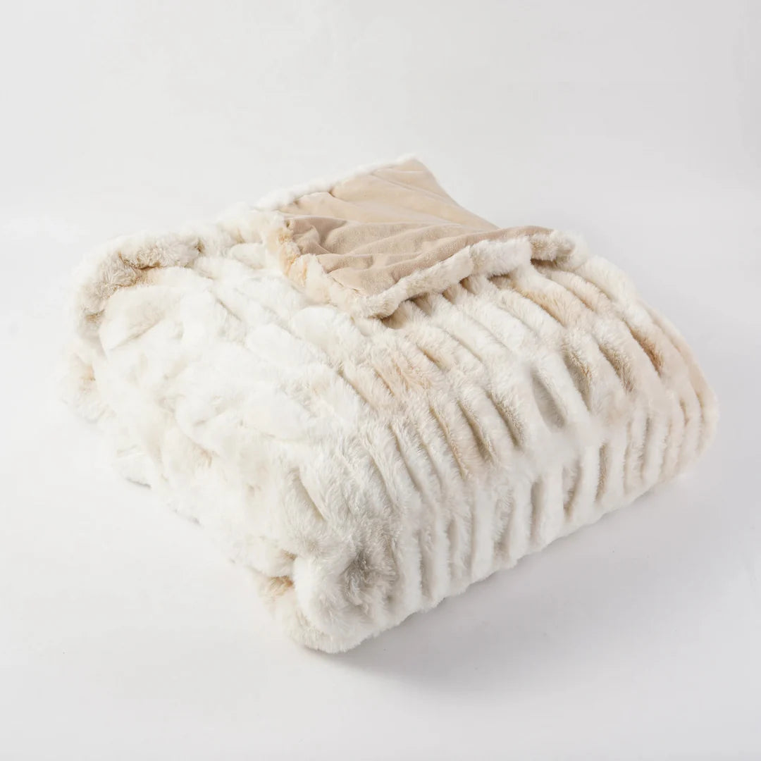 Harewood  Faux Rabbit Fur Blanket Throw