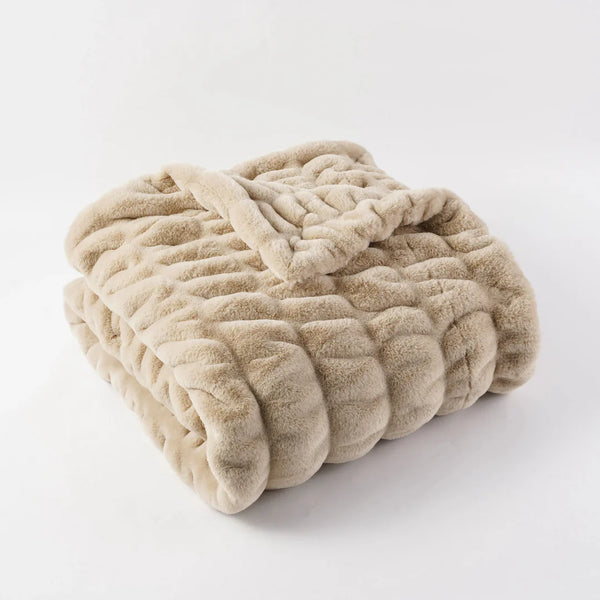 Harewood  Faux Rabbit Fur Blanket Throw