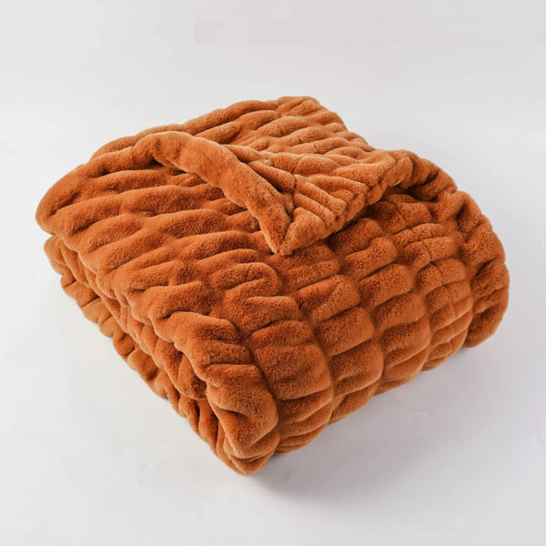 Harewood  Faux Rabbit Fur Blanket Throw