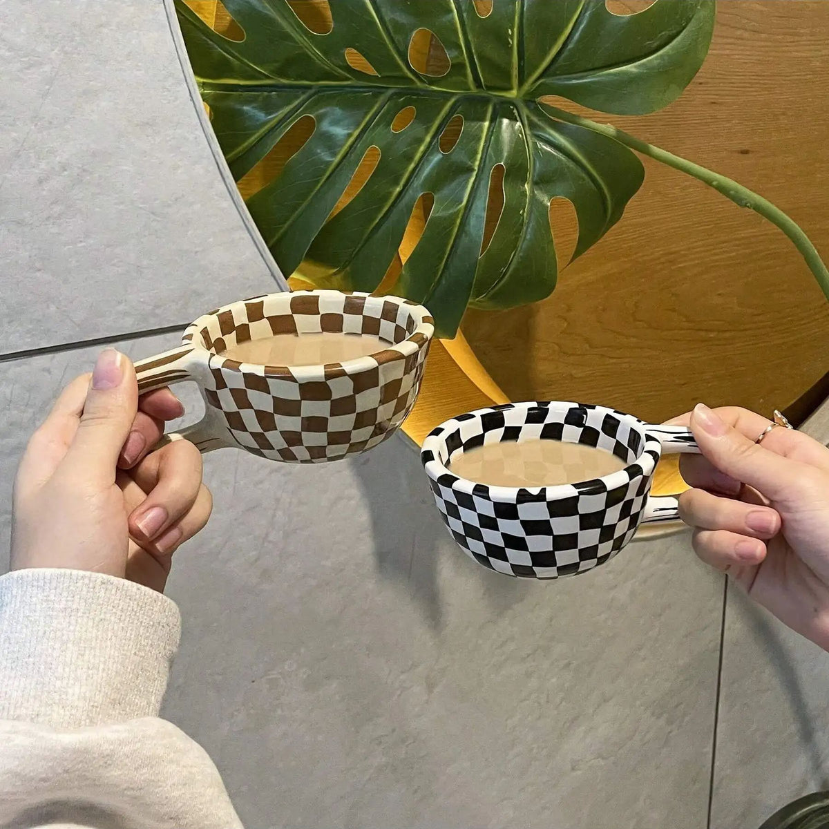 The Checkered Charm Ceramic Mug