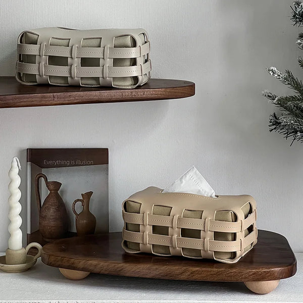 Nordic Luxe Hand Woven Tissue Holder