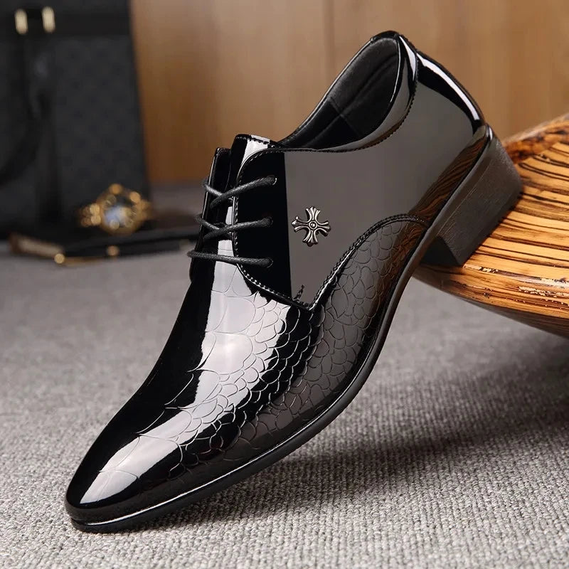 Black Tie Crest Dress Shoes