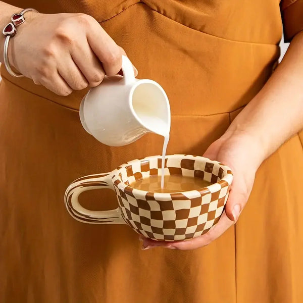 The Checkered Charm Ceramic Mug