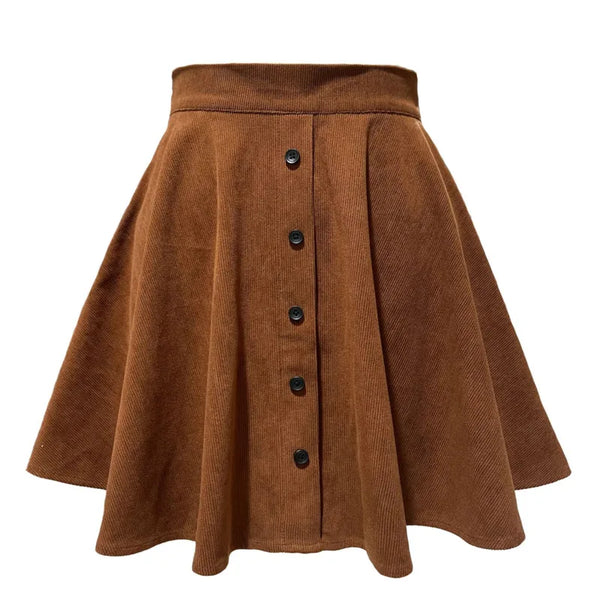 Sophia Button-Up Corduroy Skirt