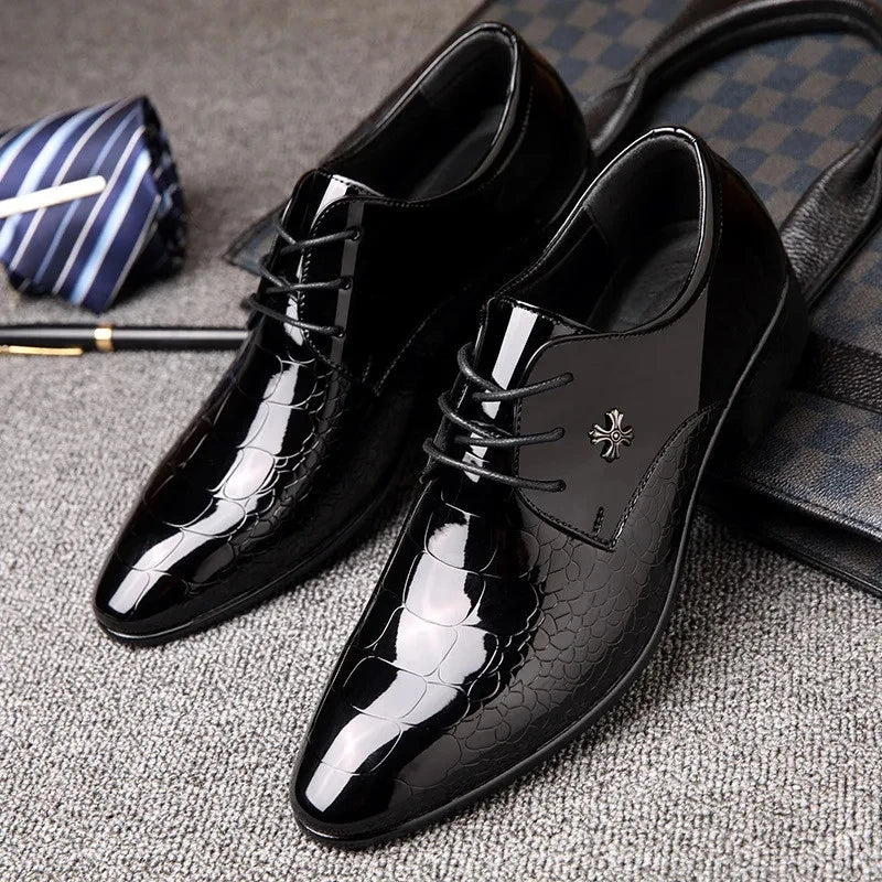 Black Tie Crest Dress Shoes