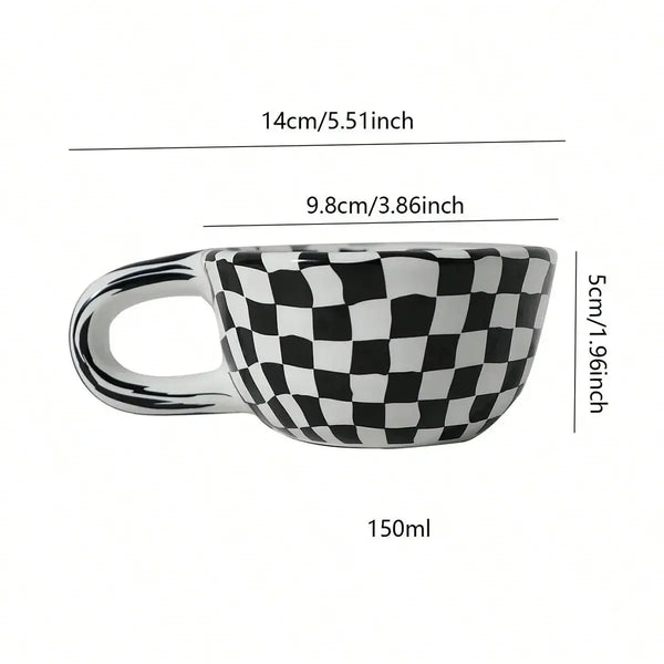 The Checkered Charm Ceramic Mug