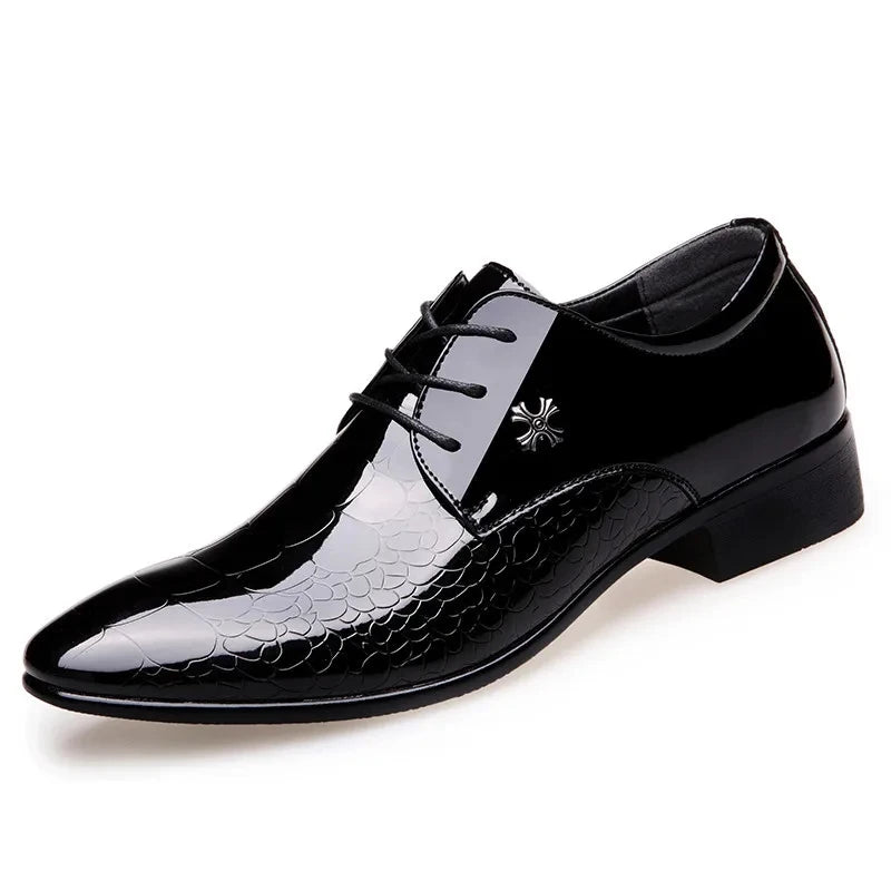 Black Tie Crest Dress Shoes