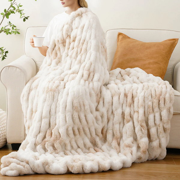 Harewood  Faux Rabbit Fur Blanket Throw